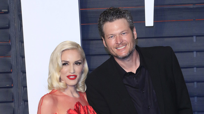 Gwen Stefani and Blake Shelton at the 2016 Vanity Fair Oscar Party