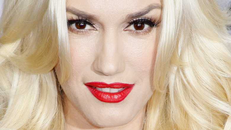 Gwen Stefani wearing red lipstick