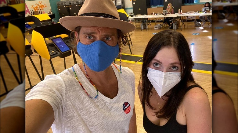 Brad and Isabella Falchuk voting