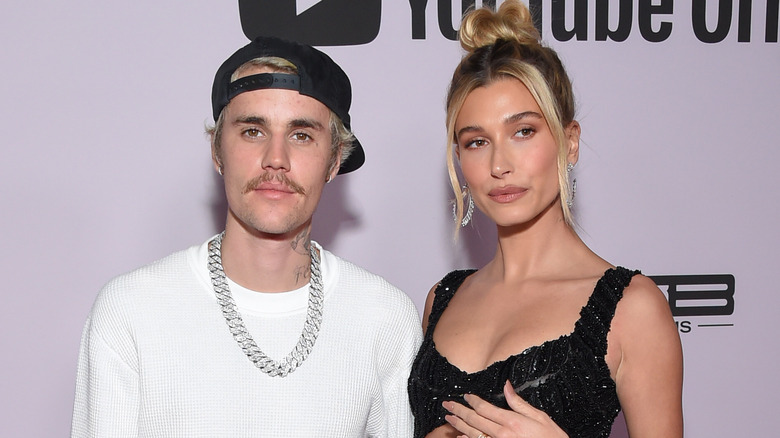 Hailey and Justin Bieber at event 