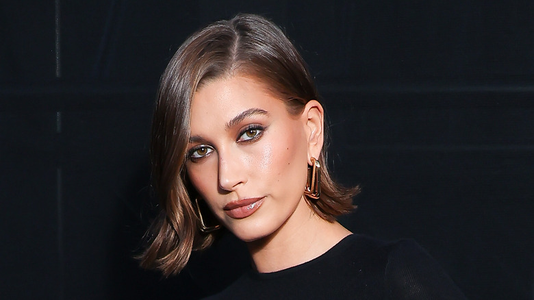 Hailey Bieber posing for photo