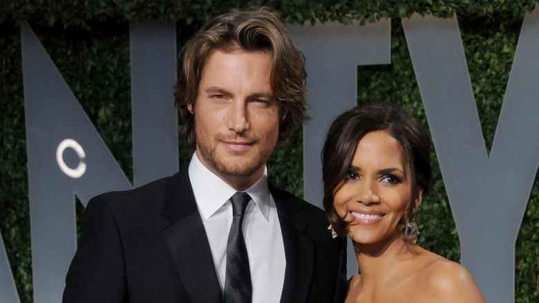 Halle Berry and her ex, Gabriel Aubry, posing
