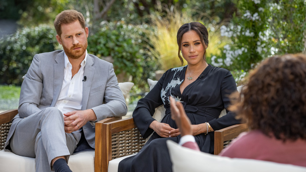 Prince Harry and Meghan Markle with Oprah