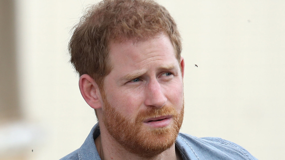 Prince Harry scowling