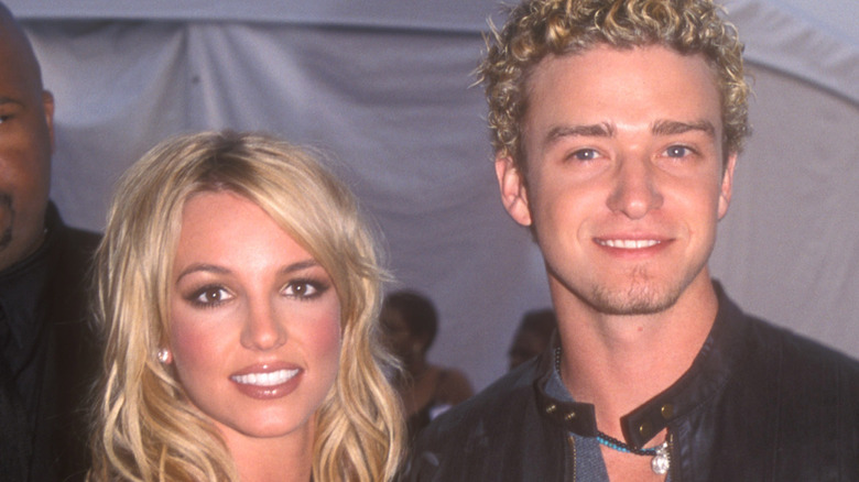 Britney Spears and Justin Timberlake smiling
