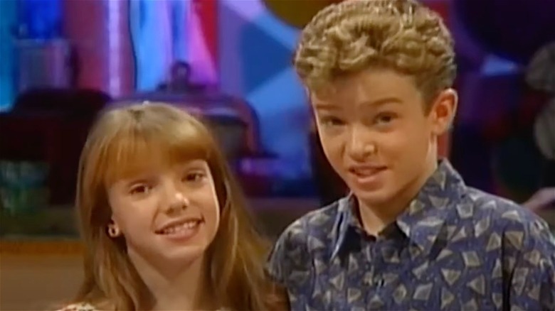 Britney Spears and Justin Timberlake singing
