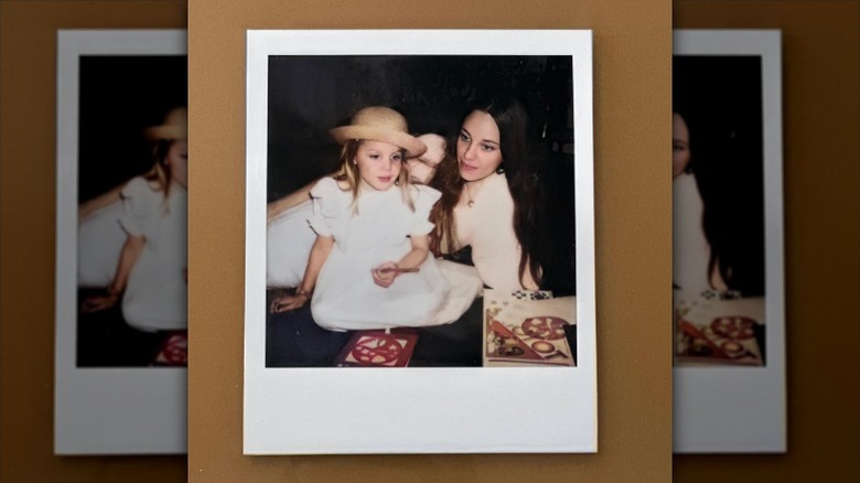 Young Angelina Jolie poses with Marcheline Bertrand
