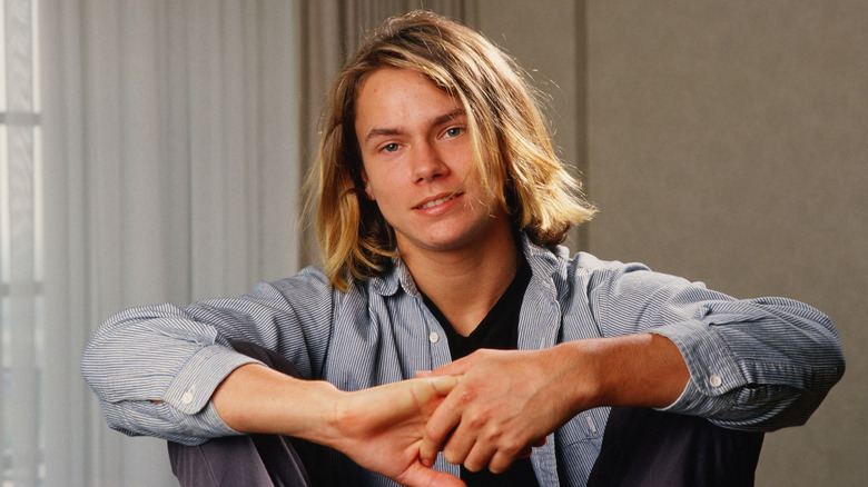 River Phoenix poses during a 1988 Los Angeles, California, photo portrait session