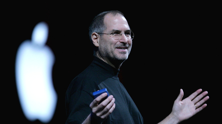 Steve Jobs delivers a keynote address at the 2005 Macworld Expo