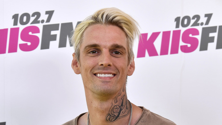 Aaron Carter smiles at a 2022 event