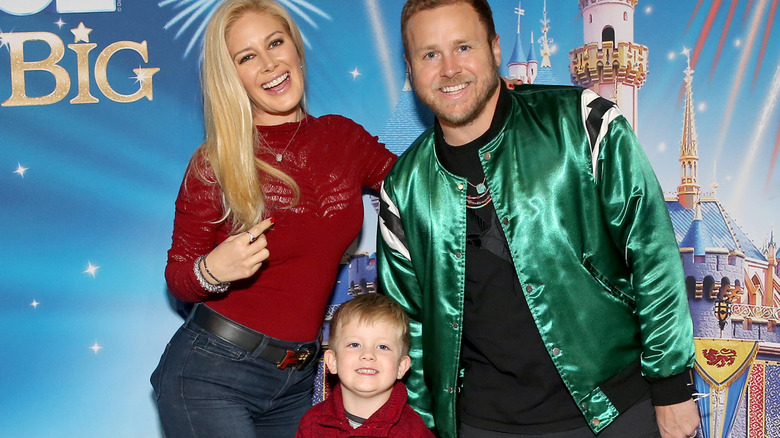 Heidi Montag, Spencer Pratt, Gunner Stone, posing