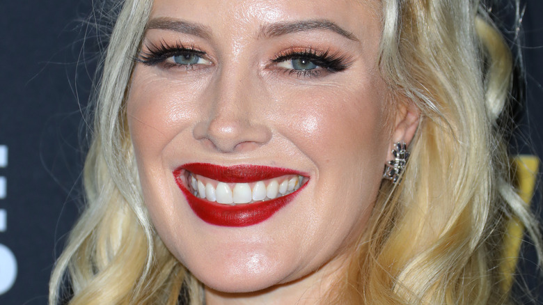 Heidi Montag wearing red lipstick