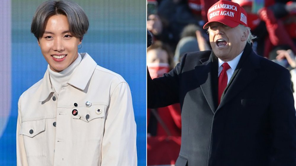 Jimin of BTS and Donald Trump