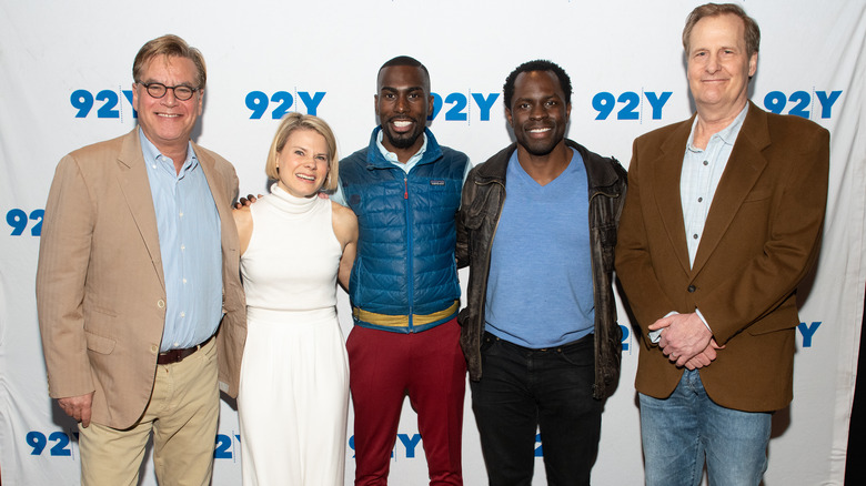 Aaron Sorkin and "To Kill a Mockingbird" cast members, smiling