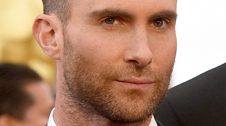 Adam Levine smirking on the red carpet