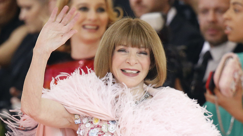 Anna Wintour waving