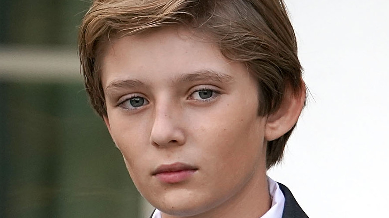 Barron Trump glaring