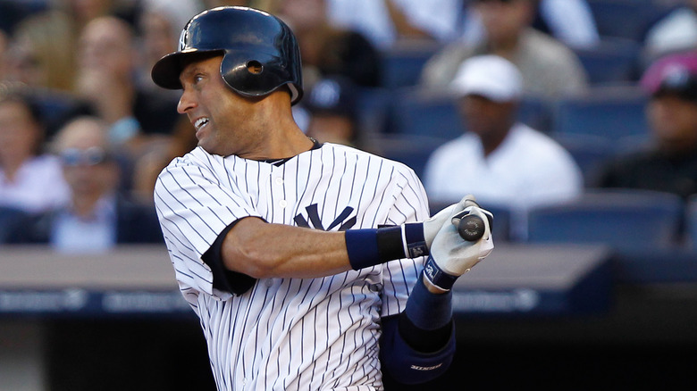 Derek Jeter playing baseball
