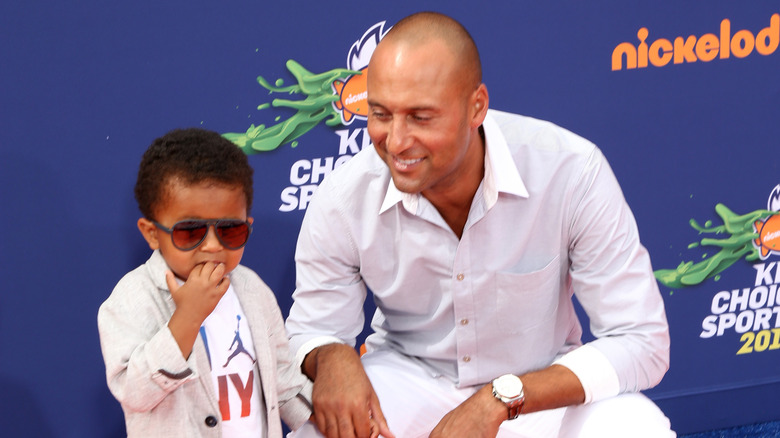 Jalen Jeter and uncle Derek Jeter posing together