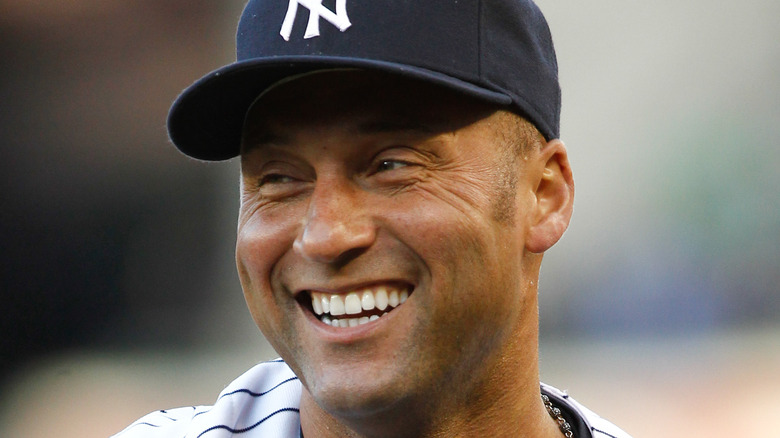 Derek Jeter laughing