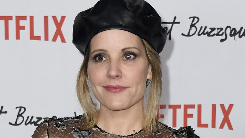 Emma Caulfield smiling at an event