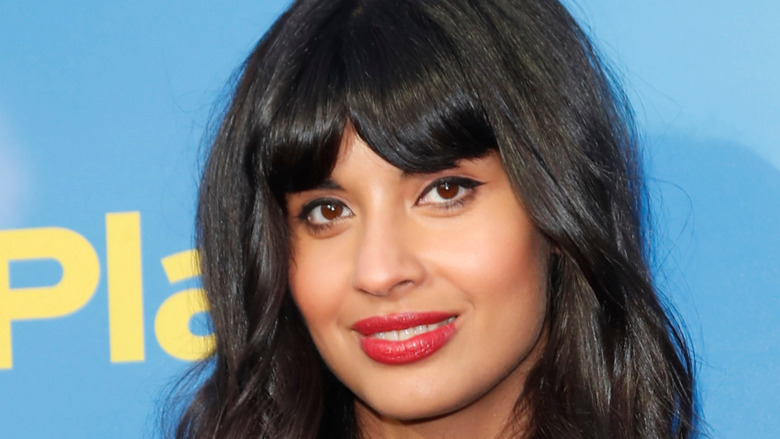 Jameela Jamil on a red carpet 