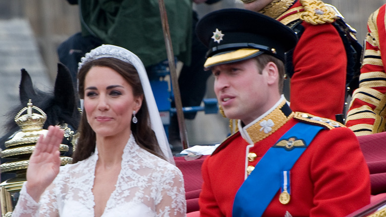 Kate Middleton and Prince William on their wedding day