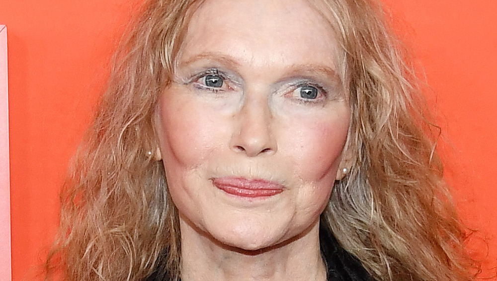 Mia Farrow on red carpet 