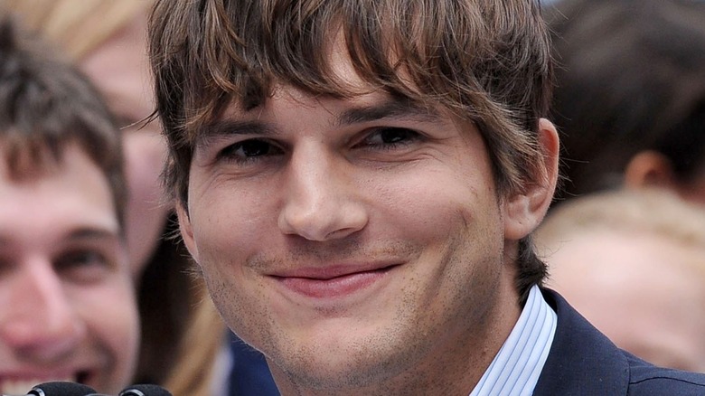 Ashton Kutcher smiling