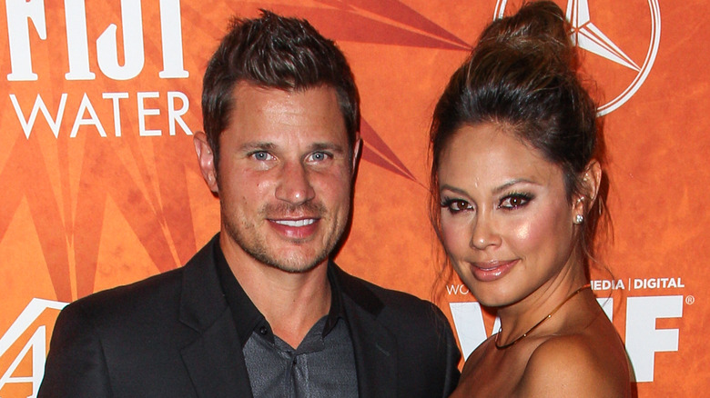 Nick Lachey, Vanessa Lachey smiling