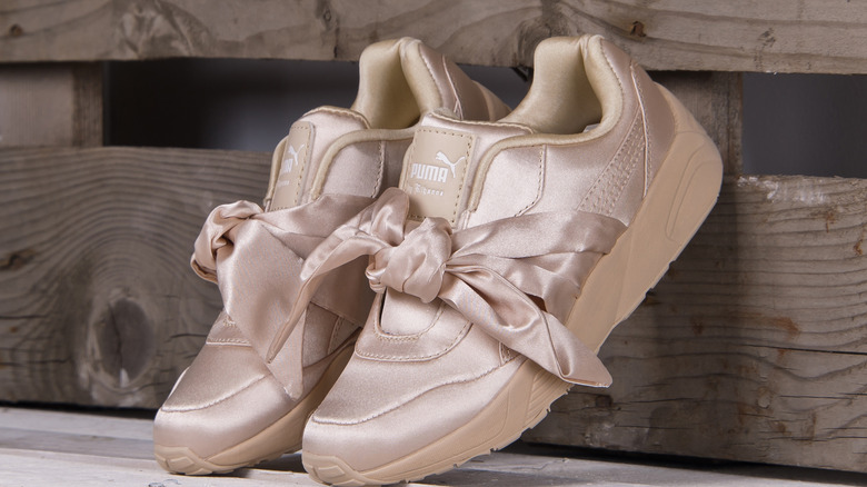 Close up of Rihanna's Puma shoes