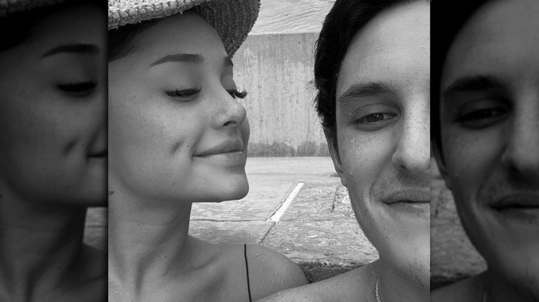 Ariana Grande smiling with Dalton Gomez