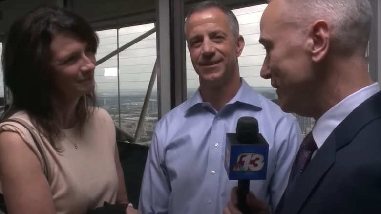Caitlin Clark's parents giving an interview