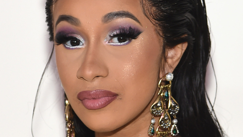 Cardi B wearing large earrings