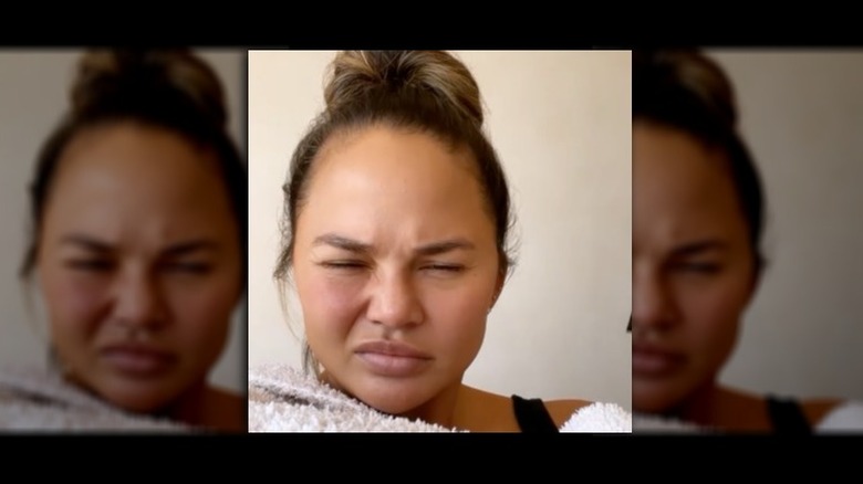 Chrissy Teigen with no makeup on