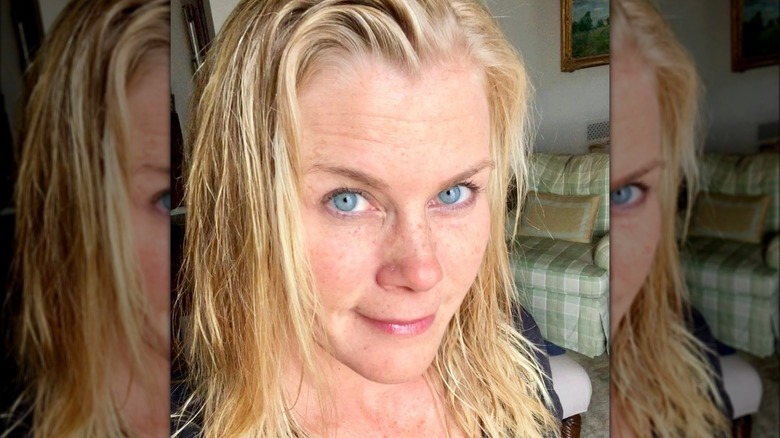 Alison Sweeney with damp hair