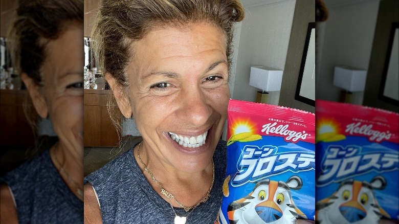 Hoda Kotb posing with cereal