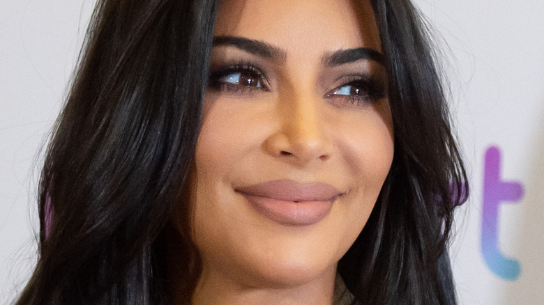 Kim Kardashian smiling