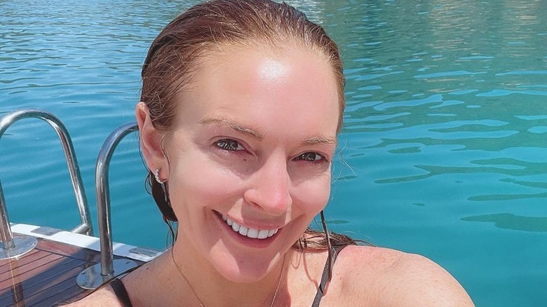 Lindsay Lohan smiling
