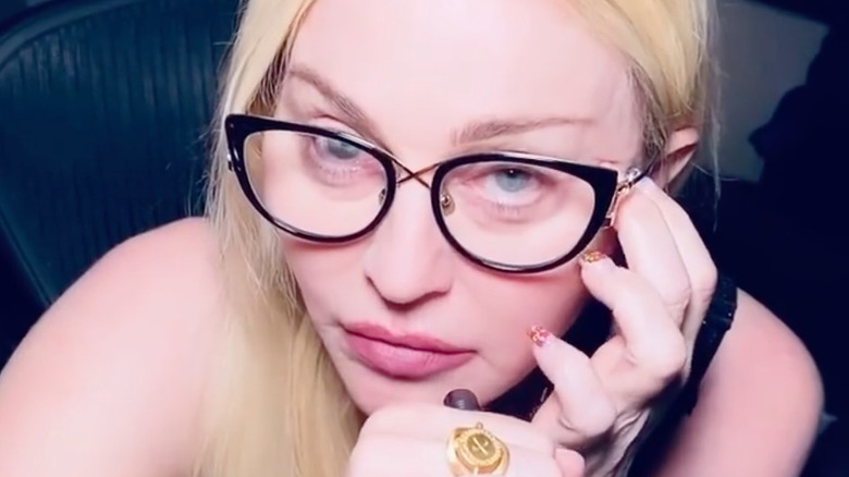 Madonna no makeup glasses