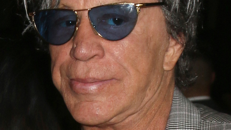 Mickey Rourke staring