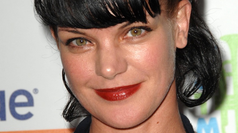 Pauley Perrette red lip color