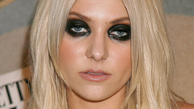 Taylor Momsen with heavy black eye makeup