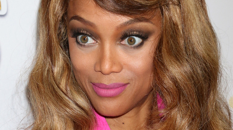 Tyra Banks with eyes wide open