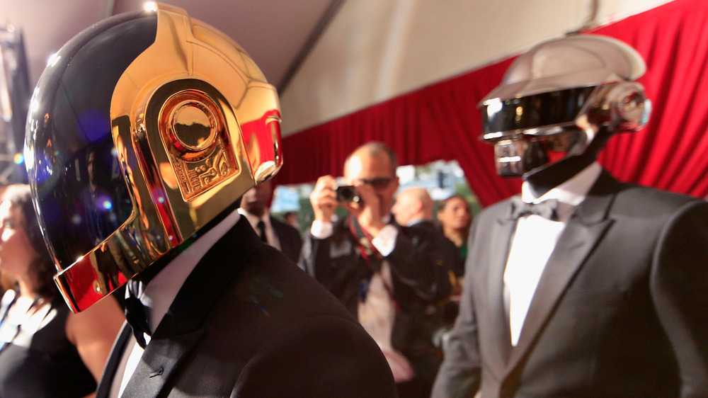 Daft Punk walking on the red carpet