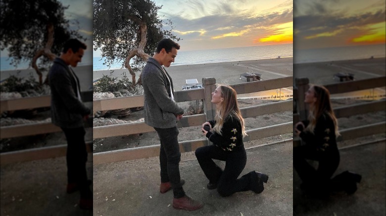 Alberto Rosende and Tessa Mossey proposing