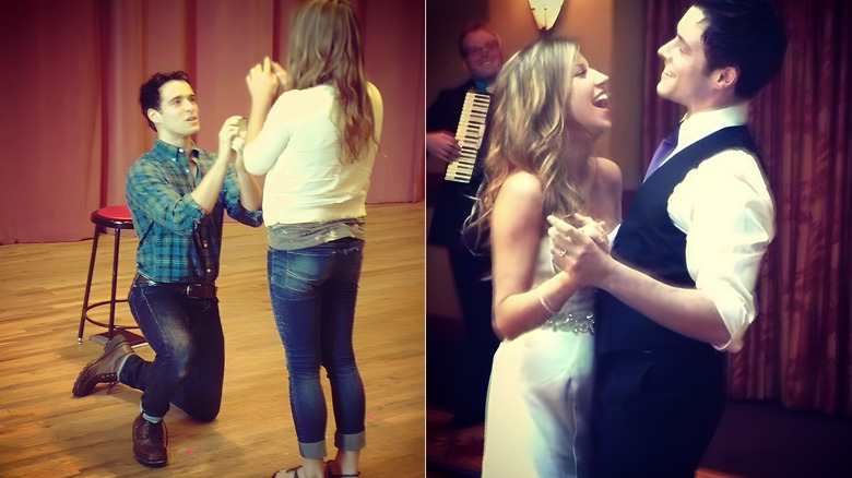 Corey Cott proposing to Meghan Woollard and dancing at wedding