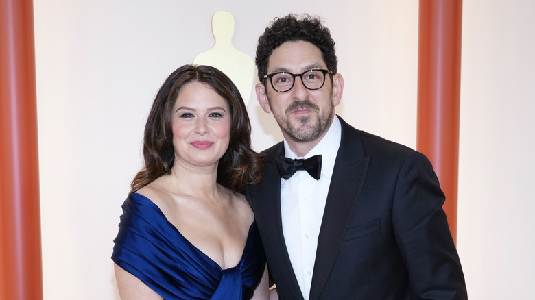 Adam Shapiro and Katie Lowes posing