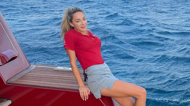 Elizabeth Frankini red polo shirt