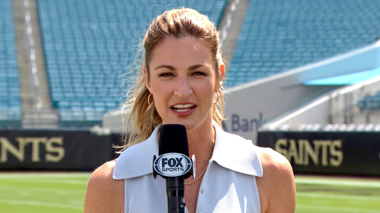 Erin Andrews on a football field